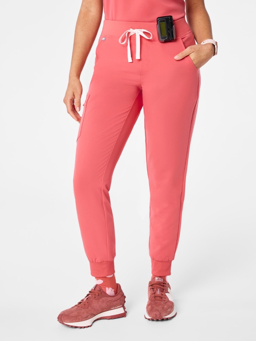 Figs pulmonary pink Drawstring Jogger Track Pants